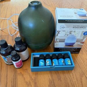 Mainstays Dark Green Aroma Diffuser Set with Essential Oils